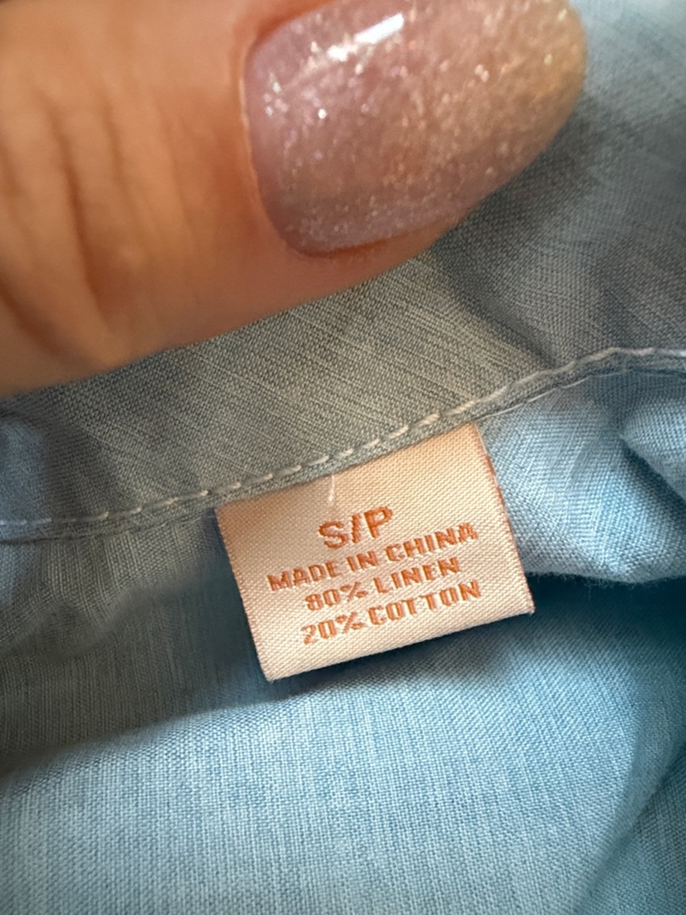 Light Blue Men Button-Up Shirt - Picture 4 of 4